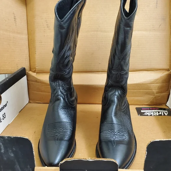 🤩New with tags Rare vintage genuine leather abilene black boots size 5.5 M - Picture 3 of 15